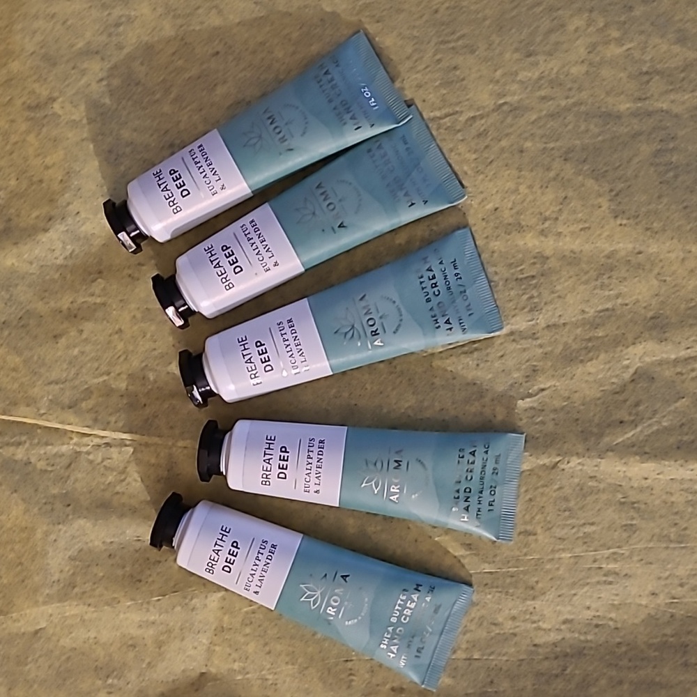 4 Bath & Body Works AROMA BREATHE DEEP EUCALYPTUS LAVENDER Mini Size Hand Cream